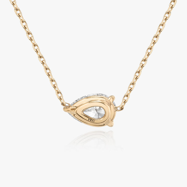 Solitaire Pear 14K Rosegold Necklace w. Lab-Grown Diamond