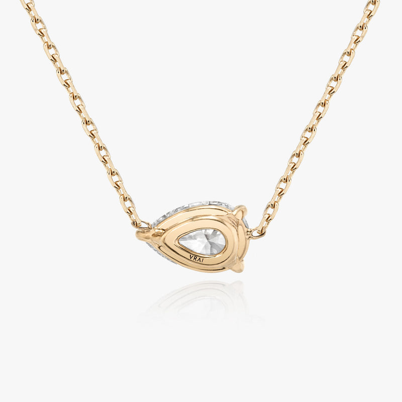 Halskette aus 14K Rosegold I Birnenförmiger Solitär I Labor-Diamant