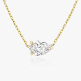 Halskette aus 14K Rosegold I Birnenförmiger Solitär I Labor-Diamant