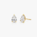 Solitaire Pear 14K Whitegold Studs w. Lab-Grown Diamonds