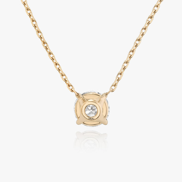 Solitaire Round Brilliant 14K Rosegold Necklace w. Lab-Grown Diamond