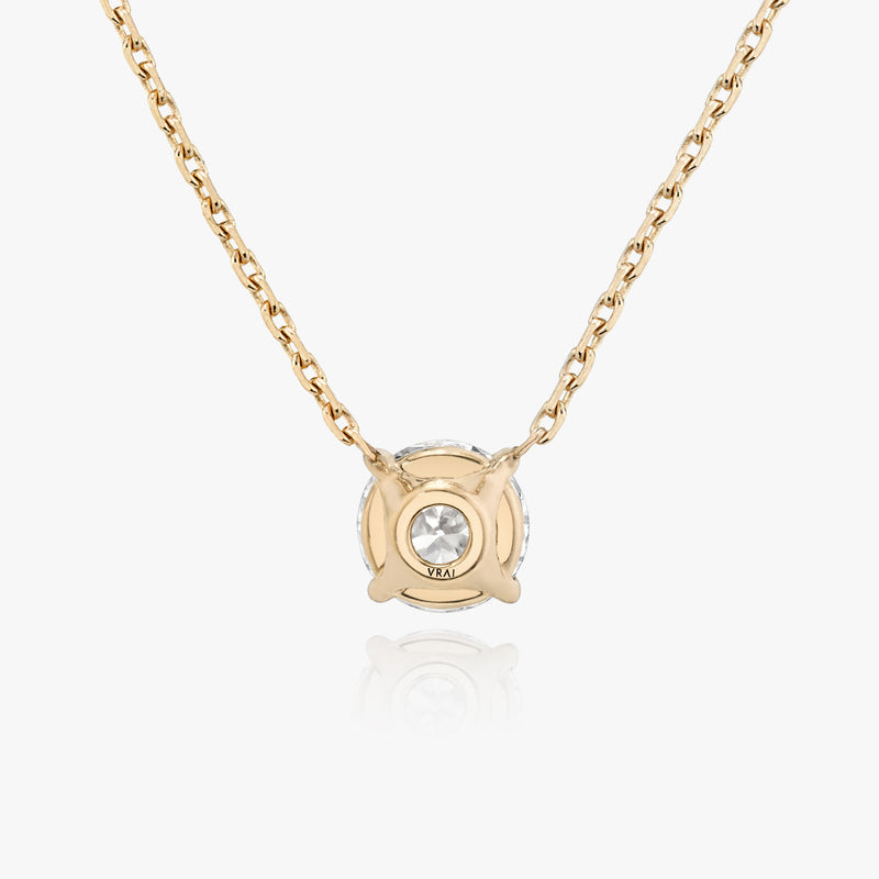 Solitaire Round Brilliant 14K Rosegold Necklace w. Lab-Grown Diamond