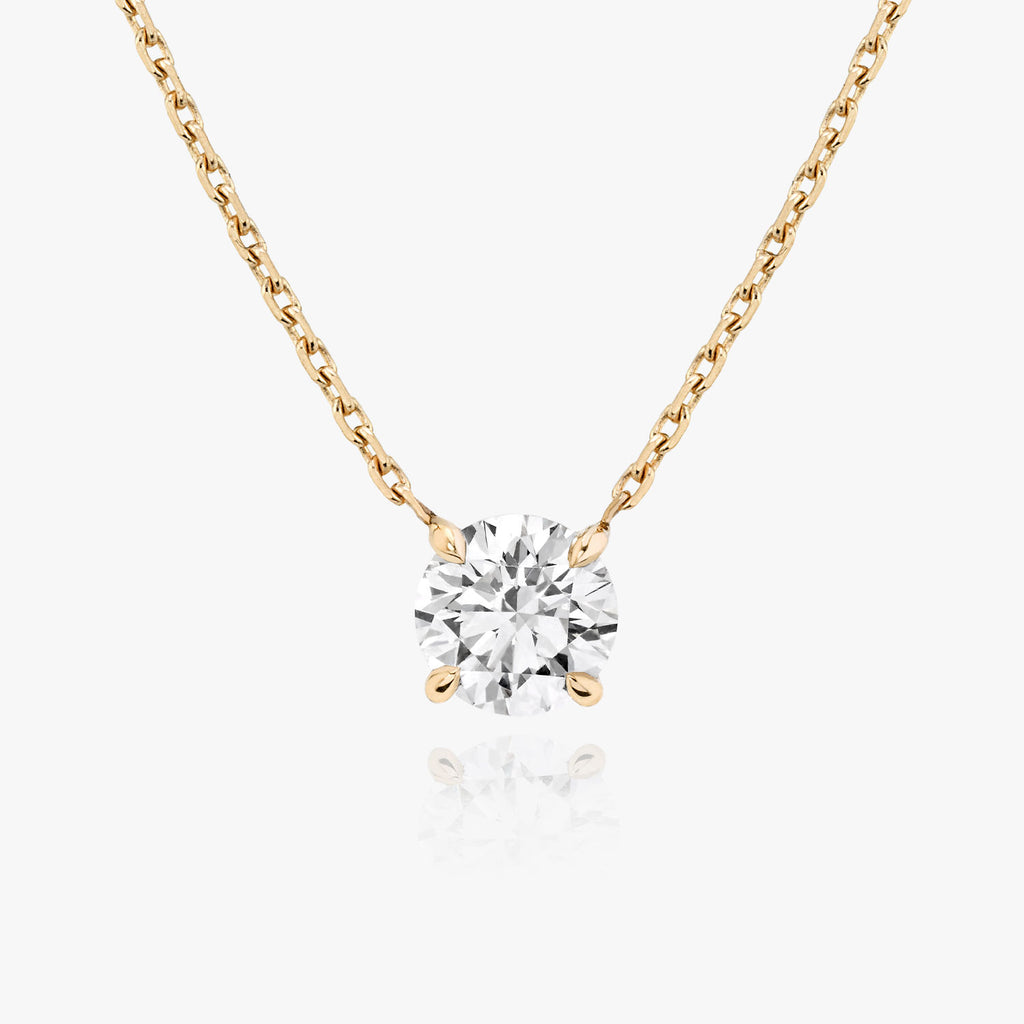 Solitaire Rund Brilliant 14K Rosaguld Halskæde m. Lab-Grown Diamant