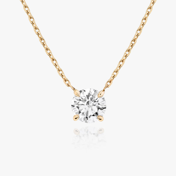 Halskette aus 14K Rosegold I Runder Brilliant I Labor-Diamant