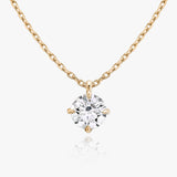 Halskette aus 14K Rosegold I Baumelnder Brilliant I Labor-Diamant
