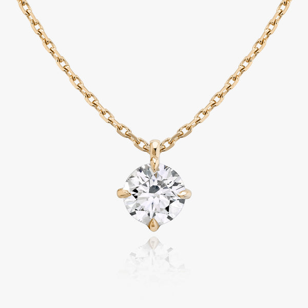 Halskette aus 14K Rosegold I Baumelnder Brilliant I Labor-Diamant