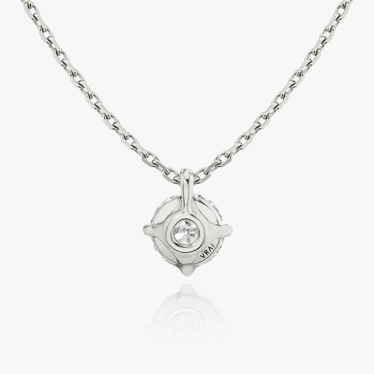 Halskette aus 14K Weißgold I Baumelnder Brilliant I Labor-Diamant