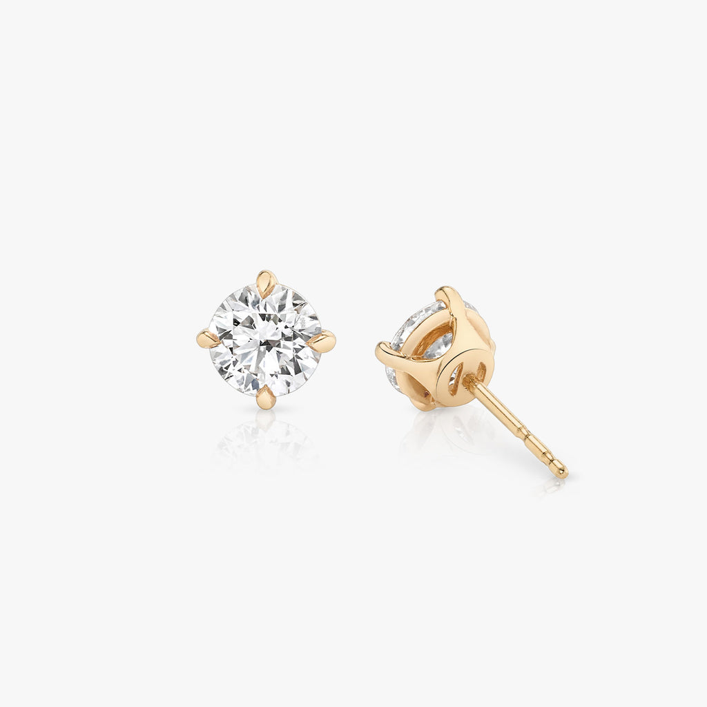 Ohrstecker aus 14K Rosegold I Runder Solitär I Labor-Diamant