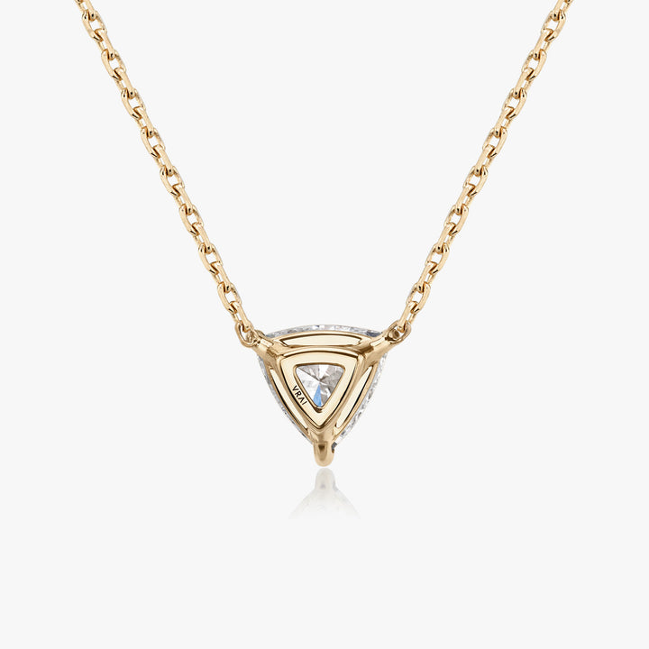 Solitaire Trillion 14K Rosegold Necklace w. Lab-Grown Diamond