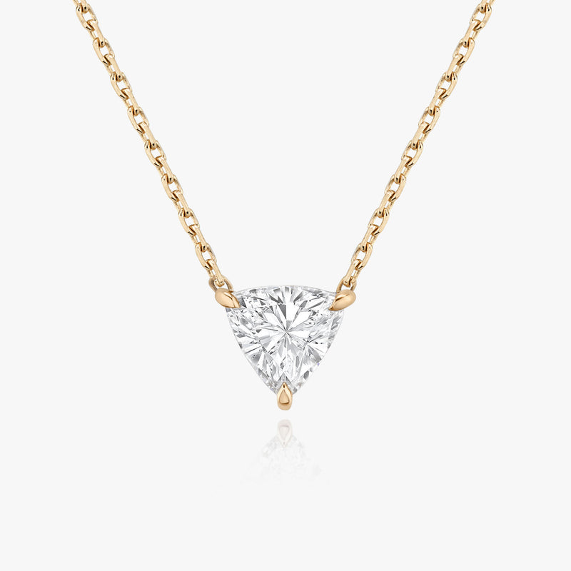 Halskette aus 14K Gelbgold I Trillion-Solitär I Labor-Diamant