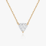 Halskette aus 14K Rosegold I Trillion-Solitär I Labor-Diamant