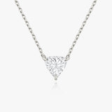 Solitaire Trillion 14K Whitegold Necklace w. Lab-Grown Diamond