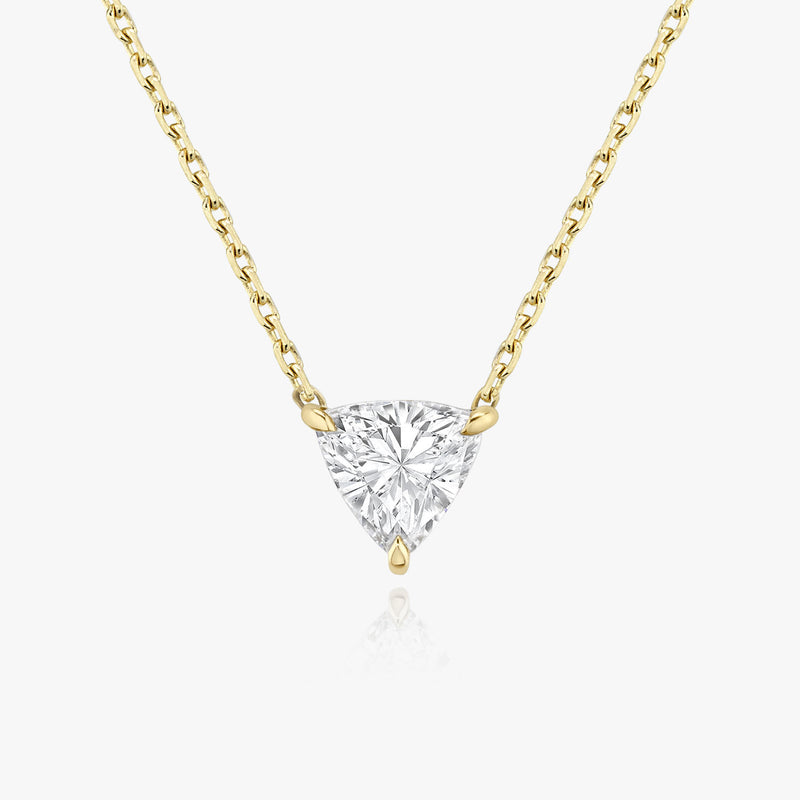 Halskette aus 14K Weißgold I Trillion-Solitär I Labor-Diamant