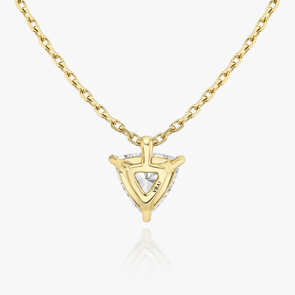 Halskette aus 14K Gelbgold I Trillion-Solitär I Labor-Diamant