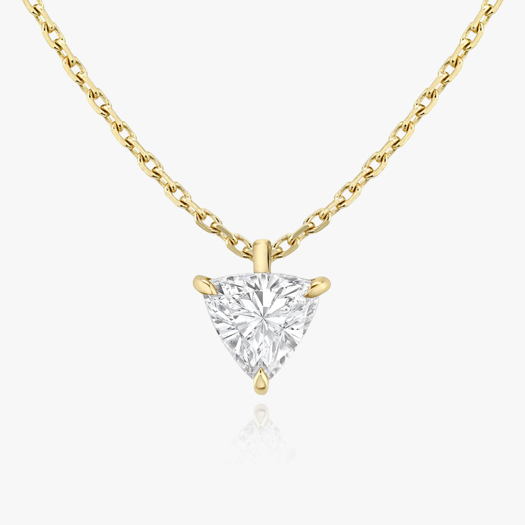 Solitaire Trillion 14K Rosegold Necklace w. Lab-Grown Diamond