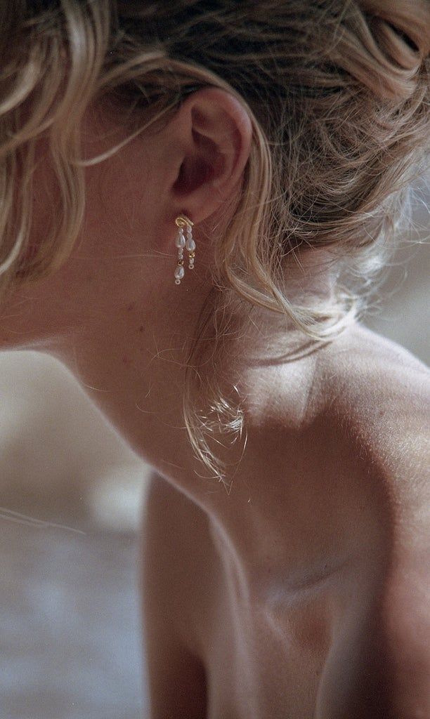 Sprezzatura Forgyldte Øreringe m. Perler