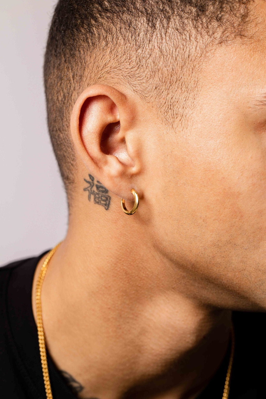 IX Chunky Edge Gold Plated Hoop