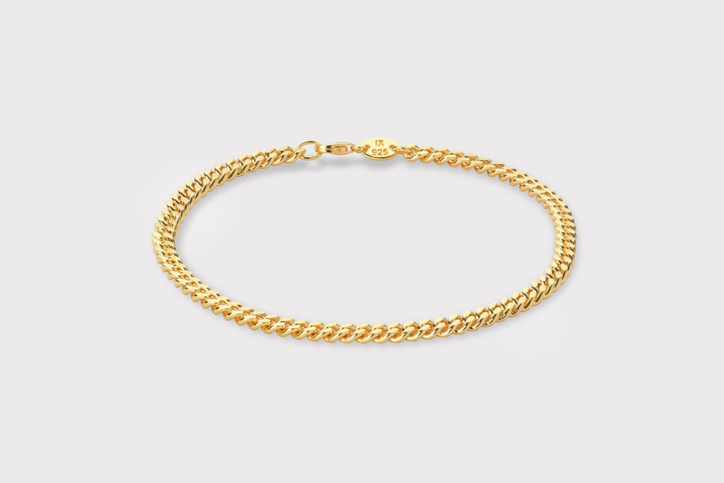 IX Curb Silver Anklet