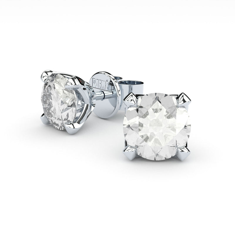 Luxury Tiny Clash 18K Hvidguld Ørestikkere m. Lab-Grown Diamanter