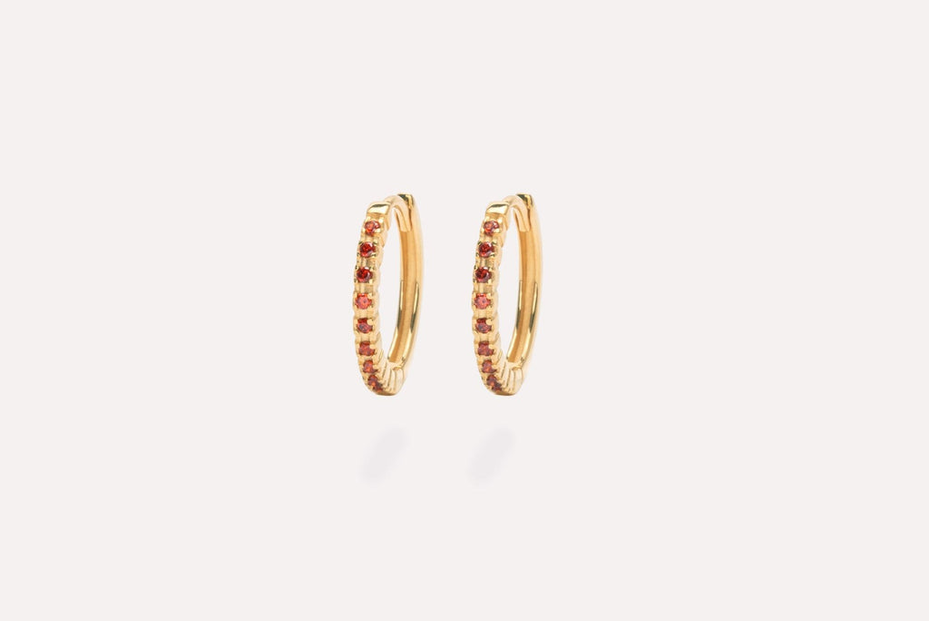 IX Eternity Red Gold Plated Hoops