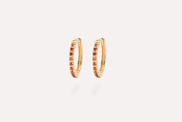 IX Eternity Red Gold Plated Hoops
