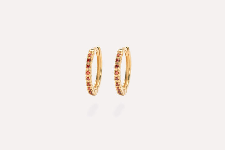IX Eternity Red Gold Plated Hoops