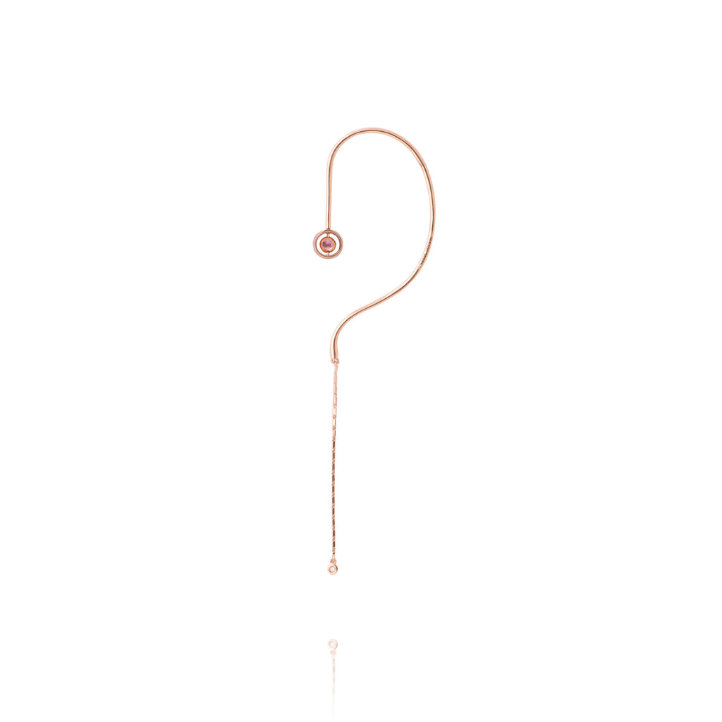 Swiveling Hook 18K Earcuff aus Rosegold I Diamanten, Topas und Amethyst