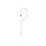 Swiveling Hook 18K Rosegold Ear Cuff w. Diamonds, Topaz & Amethyst