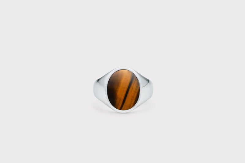 IX Oval Signet Tiger Eye  Ring