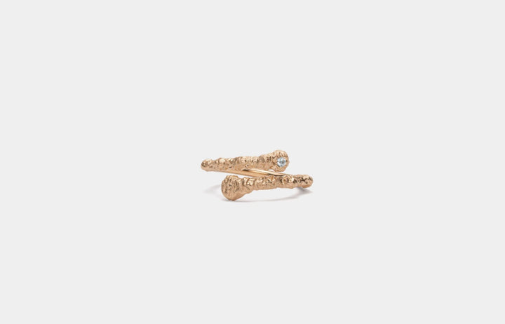 IX Crunchy diamond Nature 14K Gold Ring