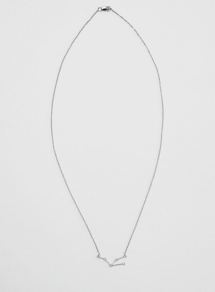 Star Sign Taurus 18K Hvidguld Halskæde m. Diamant