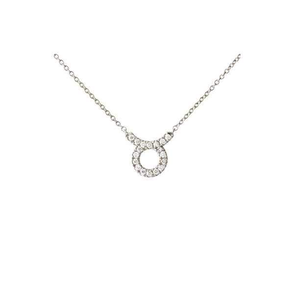 Petit Sign Taurus 18K Whitegold Necklace w. Diamonds