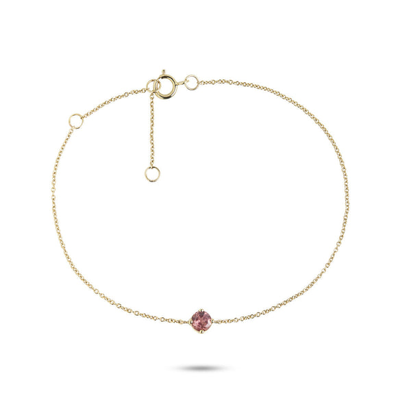 Rainbow Pink 10K Gold Bracelet w. Tourmaline