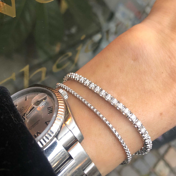 Tennis Large 18K Whitegold Bracelet w. Diamonds