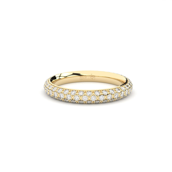 Grace three row Eternity 18K Gold Ring w. Lab-Grown Diamonds