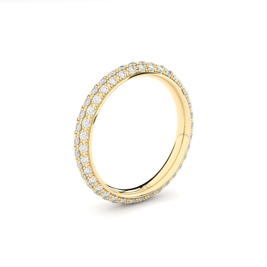 Grace three row Eternity 18K Gold Ring w. Lab-Grown Diamonds