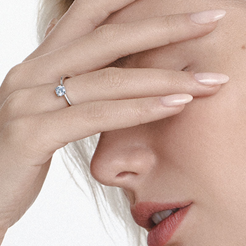 Tiny Clash Engagement 14K Whitegold Ring w. 0.57ct Lab-Grown Diamonds