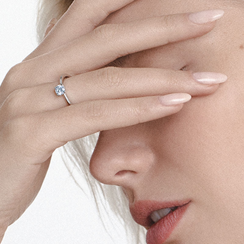 Tiny Clash Forlovelse 14K Hvidguld Ring m. 0.57ct Lab-Grown Diamanter