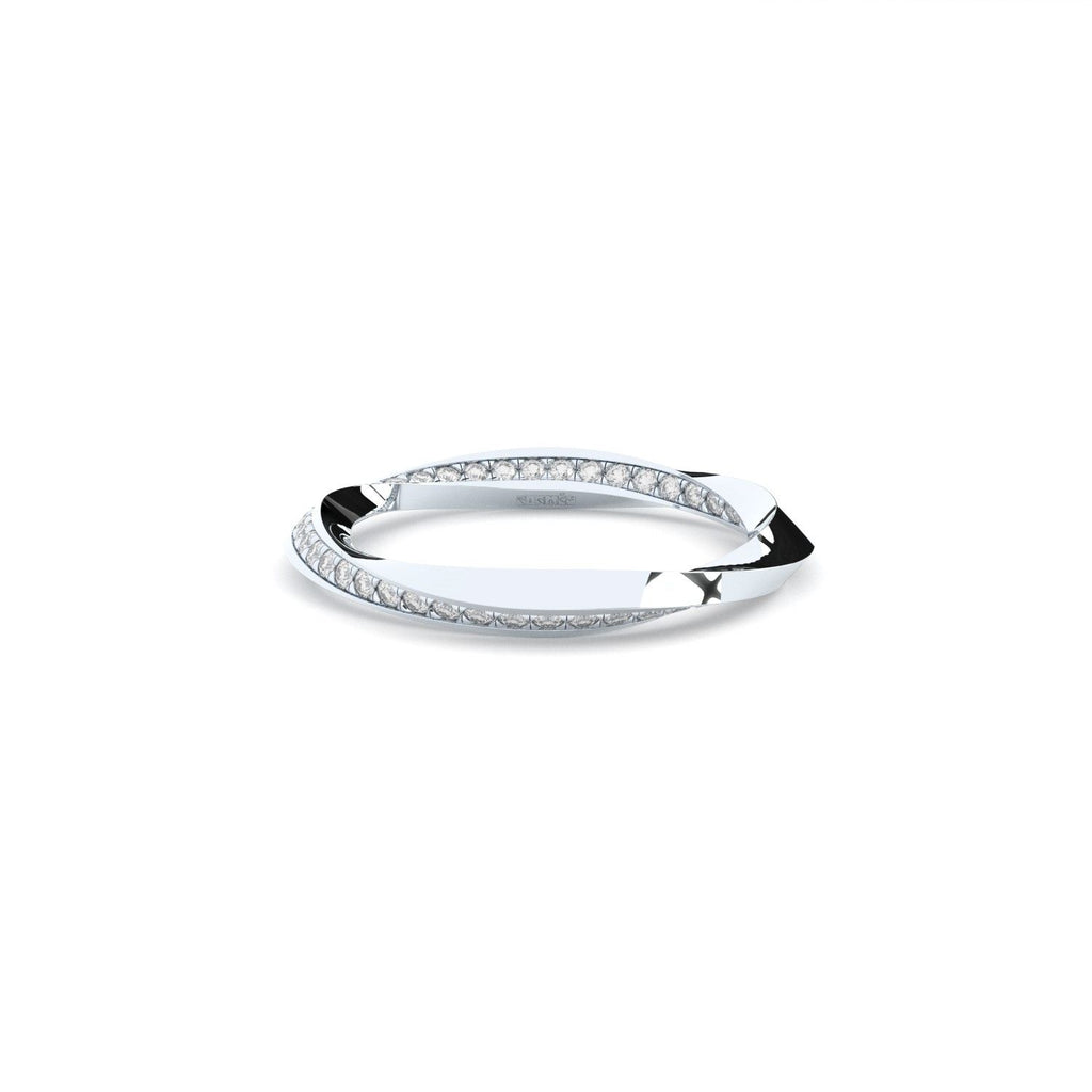 Tiny Clash Torsion Eternity 14K Whitegold Ring w. Lab-Grown Diamonds