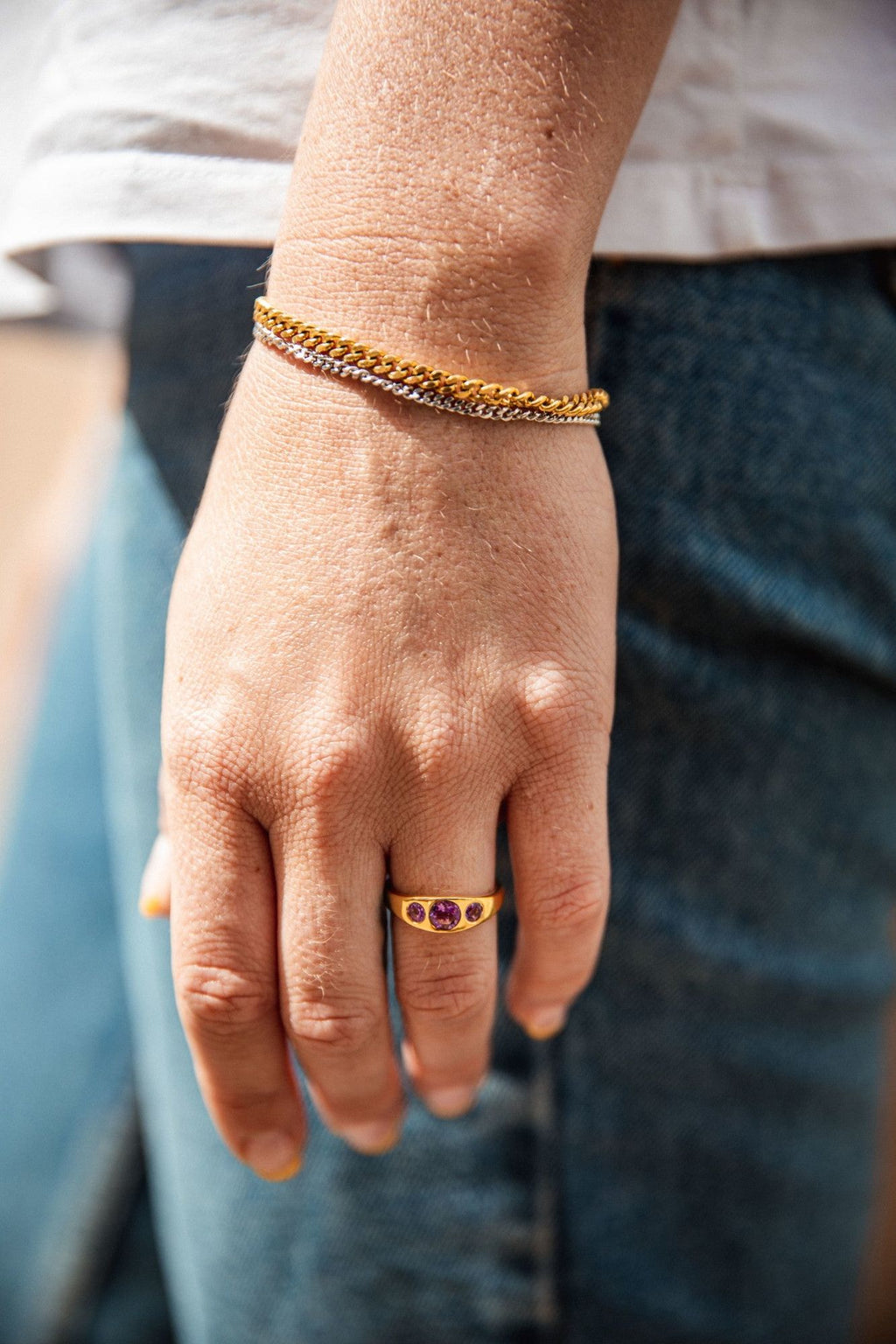 IX Trilliant Gold Plated Ring