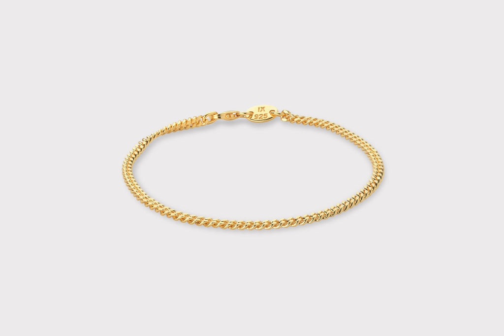 IX Curb Medi Gold Plated Bracelet