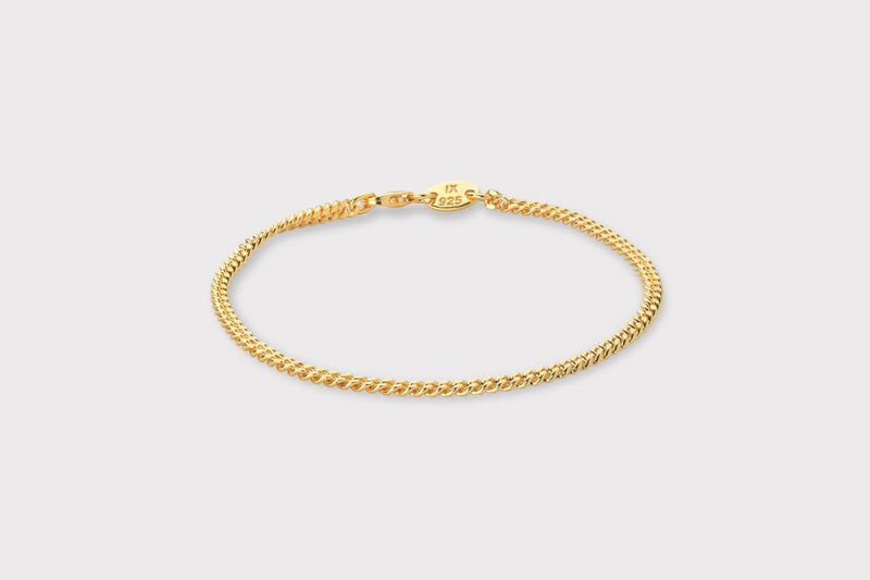 IX Curb medi Gold Plated  Bracelet