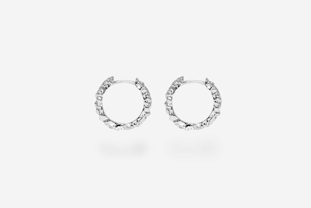IX Mini Crunchy Edge Silver Hoop