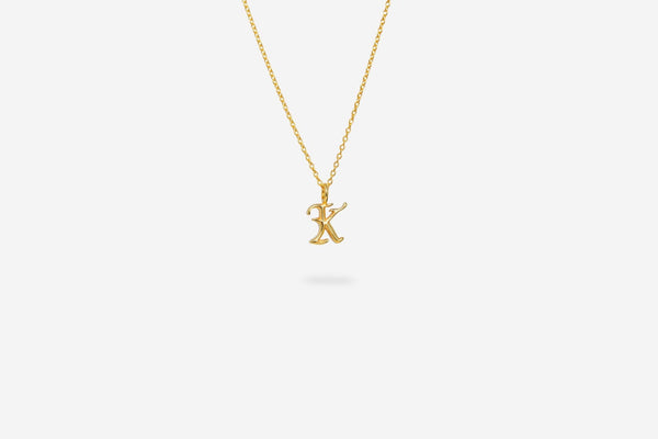IX K Letter 22K Gold Plated  Pendant
