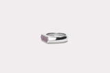 IX Mini Hexagon Purple Ring Silver