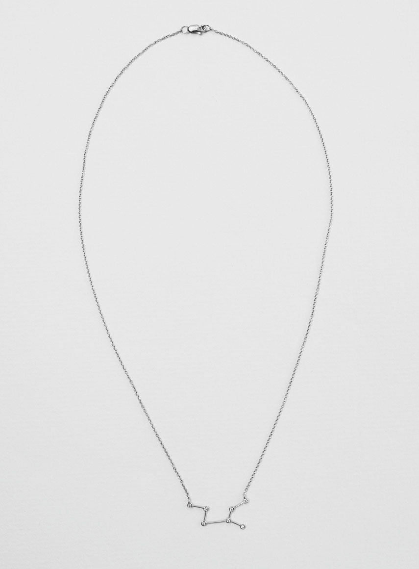 Star Sign Virgo 18K Hvidguld Halskæde m. Diamant