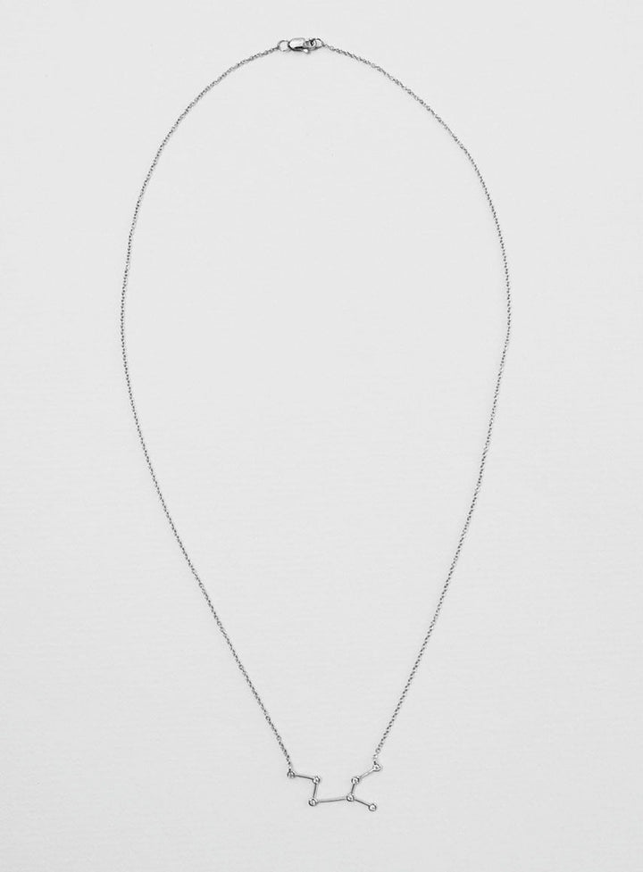 Star Sign Virgo 18K Hvidguld Halskæde m. Diamant