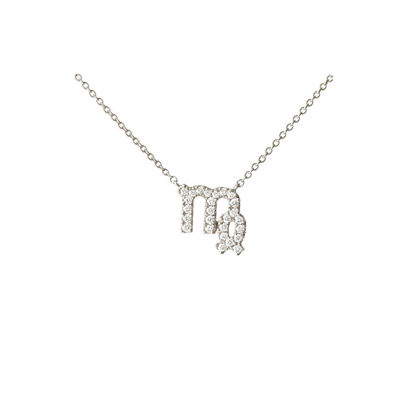 Petit Sign Sternzeichen Jungfrau Halskette aus 18K Weißgold I Diamanten