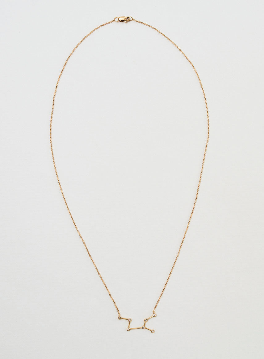 Star Sign Virgo 18K Guld Halskæde m. Diamant