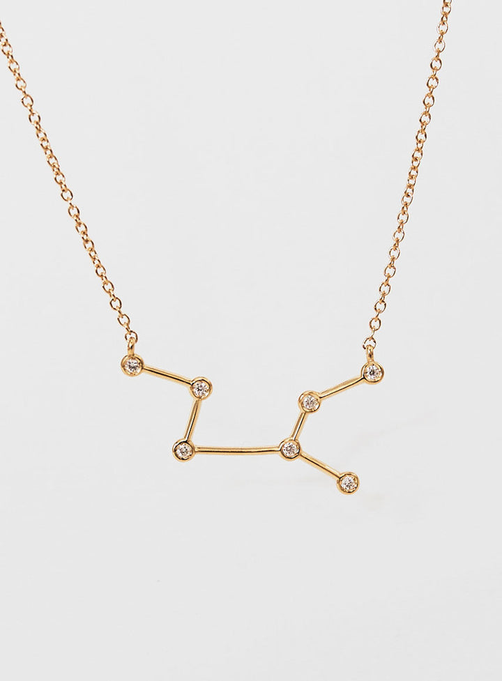 Star Sign Virgo 18K Guld Halskæde m. Diamant